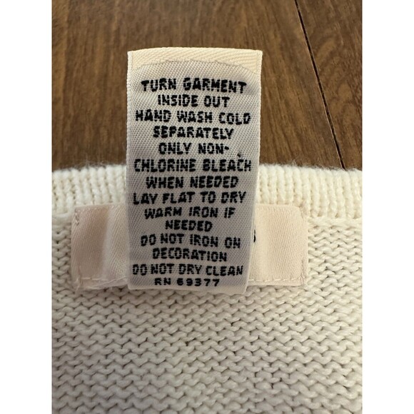 Bechamel Cardigan Womens Large White Christmas Sweater Button Knitted Angel - Picture 10 of 10